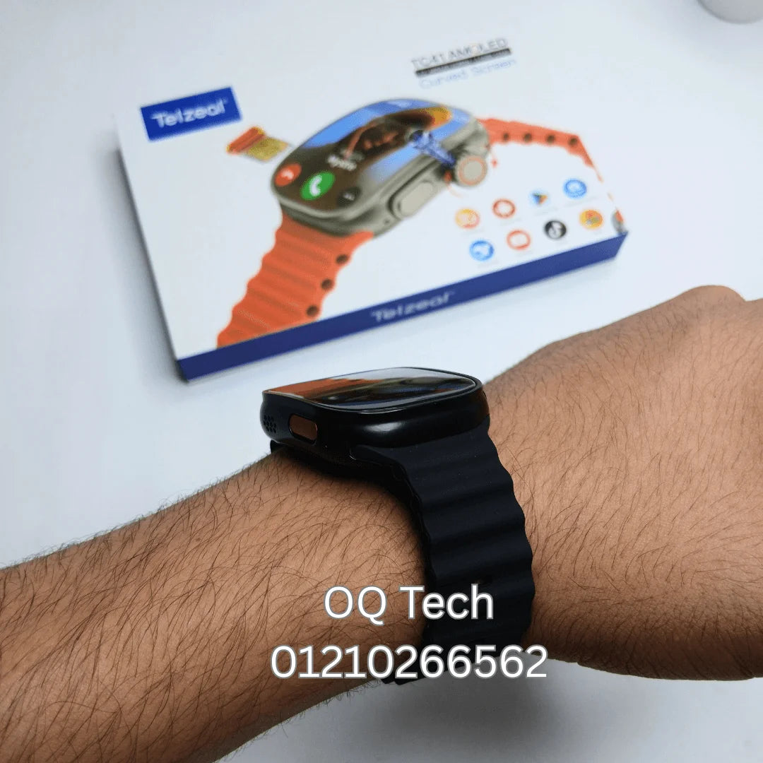 Telzeal TC41 Android watch CURVED screen (real AMOLED), SIM card, scroll camera 180 degree 3 straps