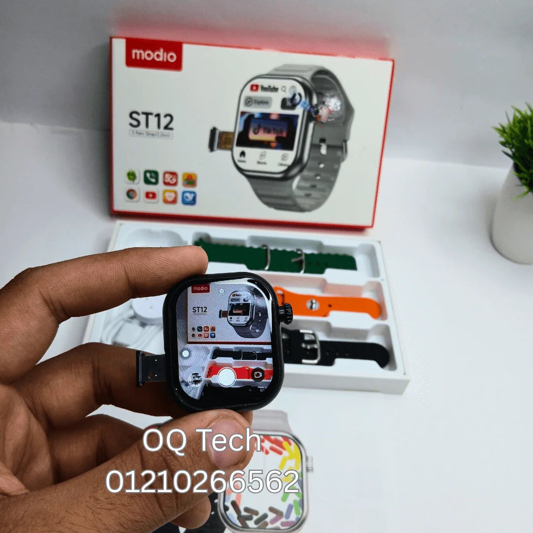 Modio ST12 Android watch, SIM card, scroll camera 180 degree 3 straps