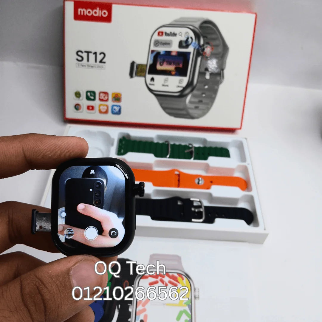 Modio ST12 Android watch, SIM card, scroll camera 180 degree 3 straps