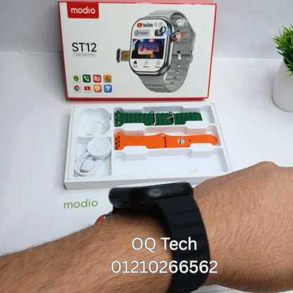 Modio ST12 Android watch, SIM card, scroll camera 180 degree 3 straps