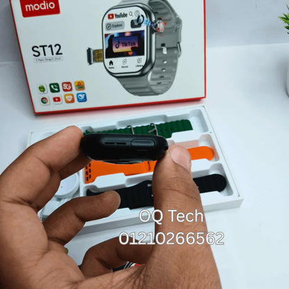 Modio ST12 Android watch, SIM card, scroll camera 180 degree 3 straps