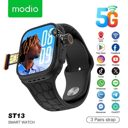 Modio ST13 Android watch, SIM card, scroll camera 180 degree 3 straps