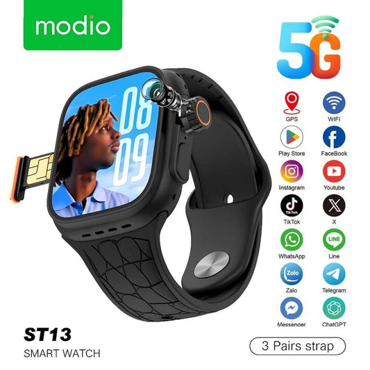 Modio ST13 Android watch, SIM card, scroll camera 180 degree 3 straps