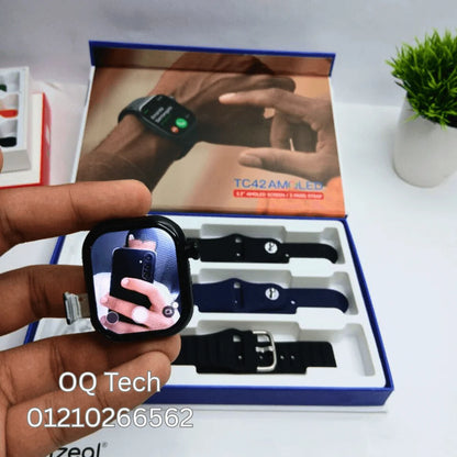 Telzeal TC42 Android watch (real AMOLED), SIM card, scroll camera 180 degree 3 straps