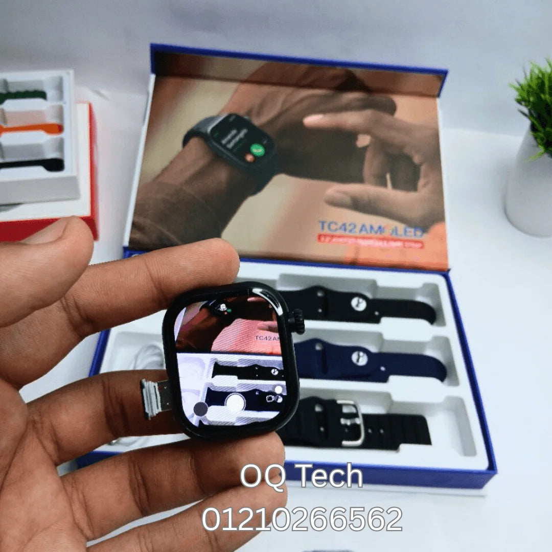Telzeal TC42 Android watch (real AMOLED), SIM card, scroll camera 180 degree 3 straps